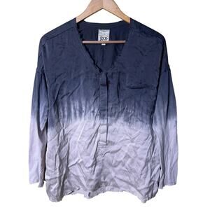 Go Silk Button Front Ombre Top Size Small